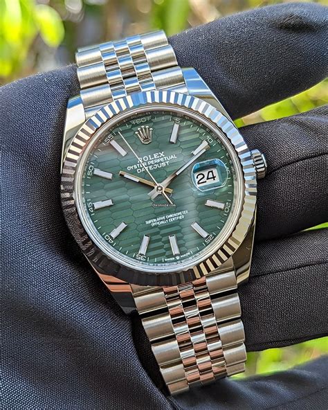 womens green rolex date 18k|Rolex lady Datejust fluted.